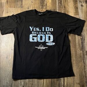 Yes, I Do Believe In God Graphic Tee - Black